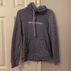 blue men’s hoodie with words “santa monica” 🌊